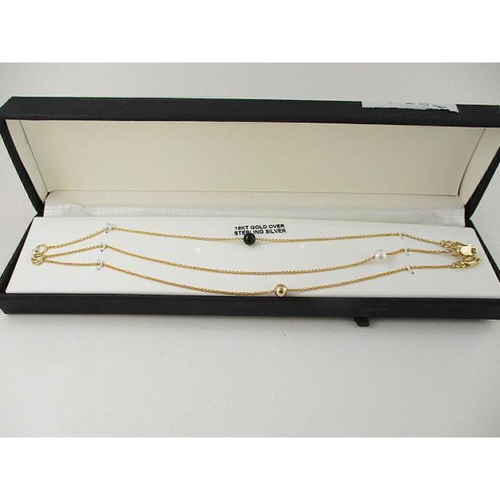 NWT Macy & Co 18K Gold over SS 7" Bracelet with Slide 3 Pack Gift Set